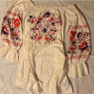 Free people XS embroidered top